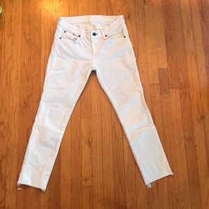 Rag & Bone White Skinny Cords Sz 26